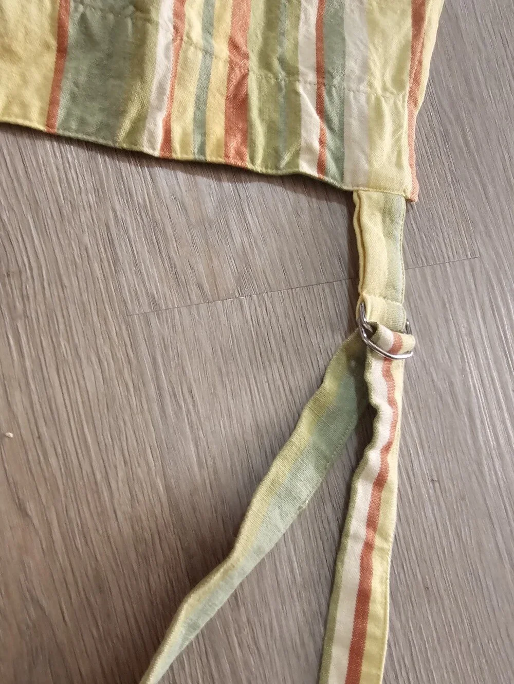 Crate & Barrel Unisex Multi Color Striped Cotton Kitchen Bib Apron with Pockets